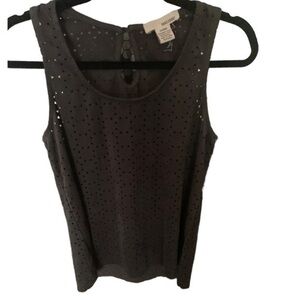 NEW San Souci Faux Suede Sleeveless Tank Top Gray Ladies size Small